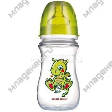 Бутылочка Canpol Babies с силиконовой соской 240 мл. Easy Start Изи Старт пластиковая с широким горлом (с 0 мес) 1