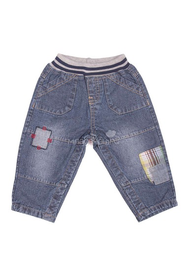 Брюки Baby Pep джинсы с заплатками, на резинках  0