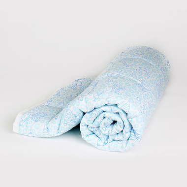 Одеяло Baby Nice стеганное файбер 200силиконизированный 105х140 Мишки и жирафы (бежевый, голубой) 2