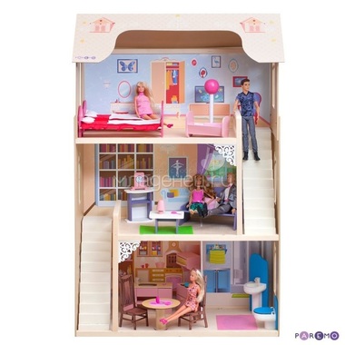 Кукольный домик PAREMO Шарм: 16 предметов мебели, 2 лестницы 0