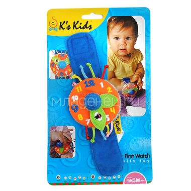 Развивающая игрушка K's Kids Мои первые часы мягкие наручные с 0 мес. 2