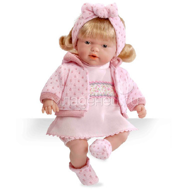 Кукла Arias 26 см Блондинка мягкая функциональная в розовой одежке 0