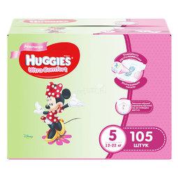 Подгузники Huggies Ultra Comfort Disney для девочек 12-22 кг (105 шт) Размер 5