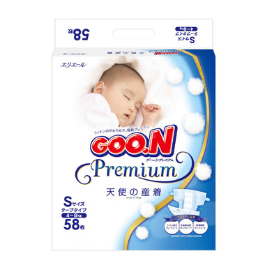 Подгузники Goon Premium 4-8 кг (58 шт) Размер S 0