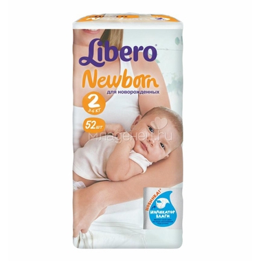 Подгузники Libero Newborn Size 2 (3-6кг) 52 шт. 0