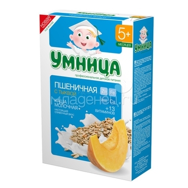 Каша Умница молочная 200 гр Пшеничная с тыквой (с 6 мес) 0