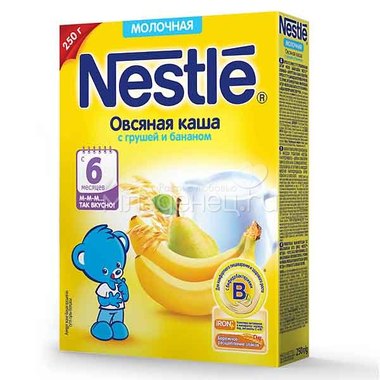Каша Nestle молочная 250 гр Овсяная с грушей и бананом (с 6 мес) 2