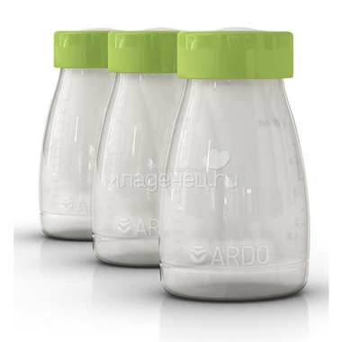 Набор из трех бутылочек Ardo для хранения грудного молока, 150 мл 0
