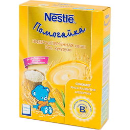 Каша Nestle Помогайка безмолочная 200 гр Рис с кукурузой (1 ступень)