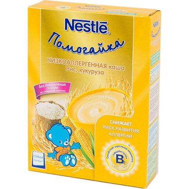 Каша Nestle Помогайка безмолочная 200 гр Рис с кукурузой (1 ступень) 0