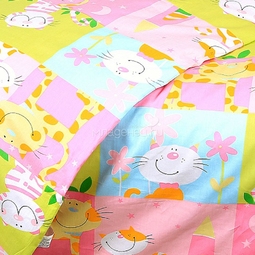 Комплект постельного белья Baby Nice сатин 100% хлопок Весёлые котята (голубой, розовый)