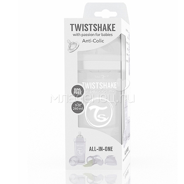 Бутылочка Twistshake 260 мл Антиколиковая (с 0 мес) белая 2