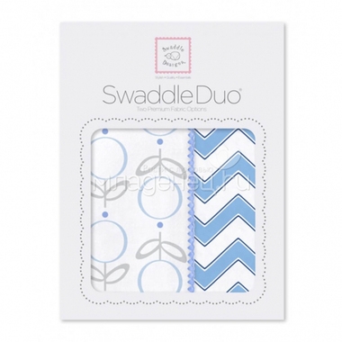 Набор пеленок SwaddleDesigns Swaddle Duo Lolli Chevron Blue 0