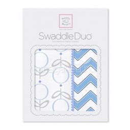 Набор пеленок SwaddleDesigns Swaddle Duo Lolli Chevron Blue