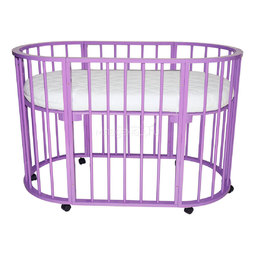 Кроватка-трансформер Valle Bianca 4 в 1 овальная Фиолетовый