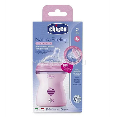 Бутылочка Chicco Natural Feeling (с 0 мес) 150 мл розовая 1