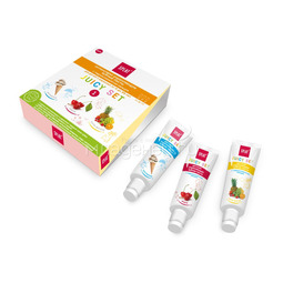 Набор детских зубных паст Splat Juicy Set (с гидроксиапатитом) Вишня, Мороженое, Тутти- Фрутти