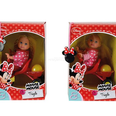 Кукла Simba Evi Еви Minnie Mouse Минни Маус на велосипеде (12 см.) 0