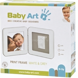 Рамочка Baby Art PRINT Frame двойная Белая с серым