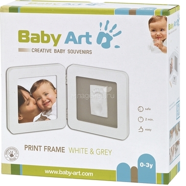 Рамочка Baby Art PRINT Frame двойная Белая с серым 2