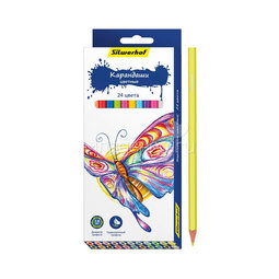 Карандаши цветные Silwerhof Бабочки 24 цвета