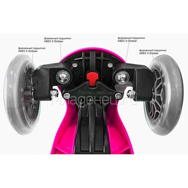 Самокат Globber EVO 4 in1 Titanium с 3 светящимися колесами Neon Pink 11