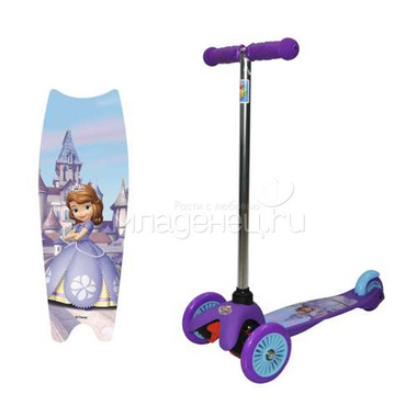 Самокат трехколесный Disney София фиолетовый 0