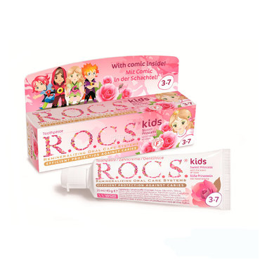 Зубная паста R.O.C.S. Kids Sweet Princess с ароматом розы с 3-х лет 45 гр с ароматом розы с 3-х лет  45 гр 0