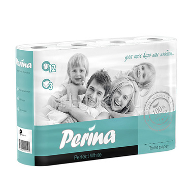 Туалетная бумага Perina Perfect White (3 слоя) 12 шт 0