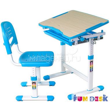 Набор мебели FunDesk PICCOLINO парта и стул Blue 0