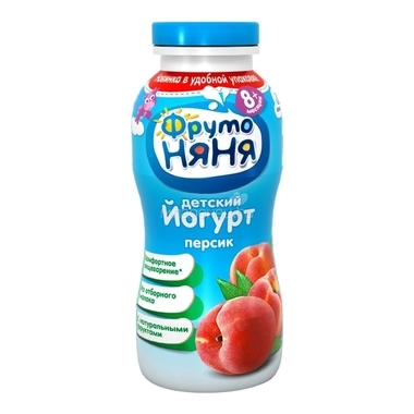 Йогурт ФрутоНяня 200 мл Персик 2,5% (с 8 мес) 0