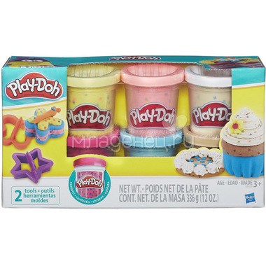 Игровой набор Play-Doh 6 баночек с конфетти 0