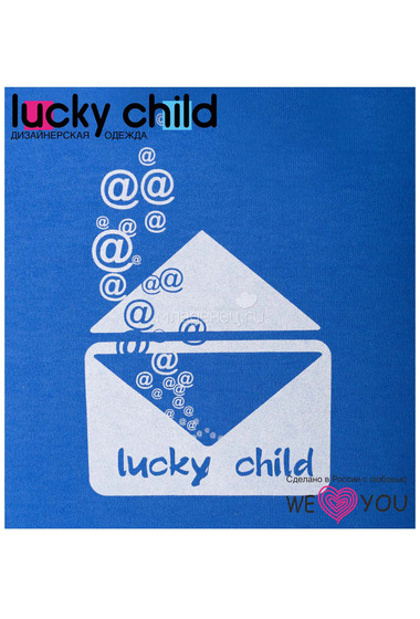 Водолазка Lucky Child Конвертик цвет синий с белым  2