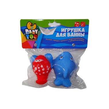 Игрушки для ванной Bondibon Дельфин, Краб 0