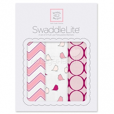 Наборы пеленок SwaddleDesigns SwaddleLite Chic Chevron Lite Pink 0