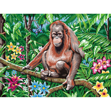 Рисование по номерам Фабрика творчества на холсте Орангутанг на ветке 0