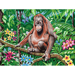Рисование по номерам Фабрика творчества на холсте Орангутанг на ветке
