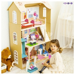 Кукольный домик PAREMO Грация: 16 предметов мебели, лестница, лифт, качели