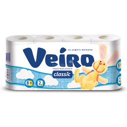 Туалетная бумага Veiro Classic  2-х слойная Белая 8шт