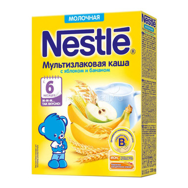 Каша Nestle молочная 220 гр Мультизлаковая с яблоком и бананом (с 6 мес) 0