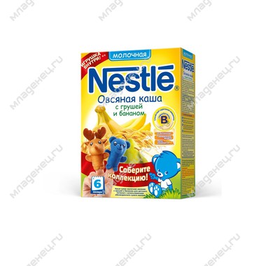 Каша Nestle молочная 250 гр Овес с грушей и бананом (с 6 мес) 0
