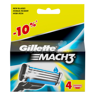 Cменные кассеты для бритья Gillette MACH3 4 шт 0