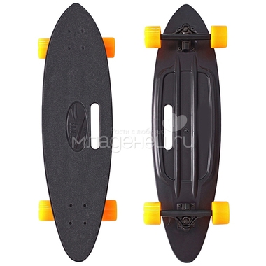 Скейтборд Y-SCOO Longboard Shark с ручкой 31" пластик 79х22 с сумкой Black/Orange 0