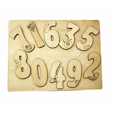 Развивающая игрушка Master Wood деревянная Рамка-вкладыш Цифры 2