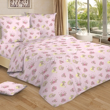 Комплект постельного белья детский Letto с наволочкой 50х70 Мими розовый 0