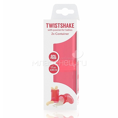 Контейнер Twistshake для сухой смеси 2 шт (100 мл) персиковый 1