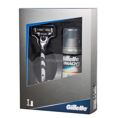 Набор Gillette Mach3 Бритва с 1 сменной кассетой + Гель для бритья 75мл 0