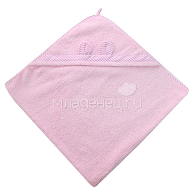 Полотенце Ангелочки с уголком 100х100 см Розовый 0