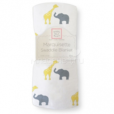 Пеленка тонкая SwaddleDesigns Маркизет Y Giraffe/Elephant 0