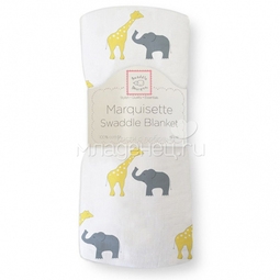 Пеленка тонкая SwaddleDesigns Маркизет Y Giraffe/Elephant